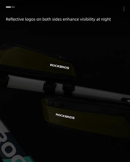 ROCKBROS Bike Bag Portable Bike Top Tube Frame Bag Nylon MTB Road Phone Tool Bag Reflective Ultralight Bicycle Pannier Accessory