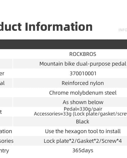 ROCKBROS MTB Bicycle Pedals 2 In 1 Flat/Lock Pedal Mountain Bike Non-Slip Labor Saving Nylon Pedals Waterproof Sealed Bearing