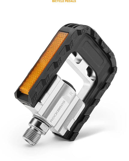 ROCKBROS Bicycle Pedals Foldable MTB Pedal Aluminum Anti-slip Foldable Pedals Cycling Self-lubricating Bearings Reflective Pedal