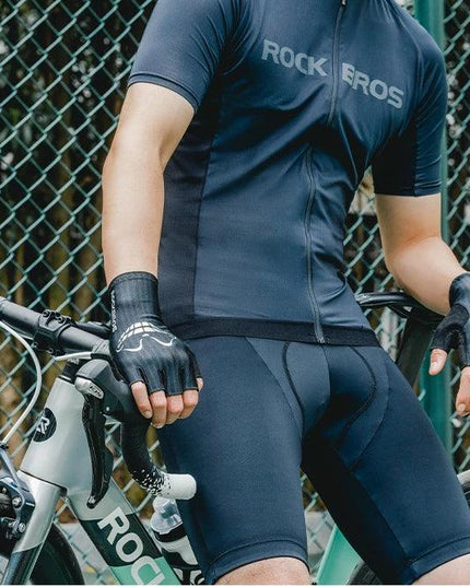 ROCKBROS Cycling Gloves Summer Bicycle Half Finger Gloves Shockproof Anti-Slip Fingerless Gloves Bike Breathable MTB Road Gloves