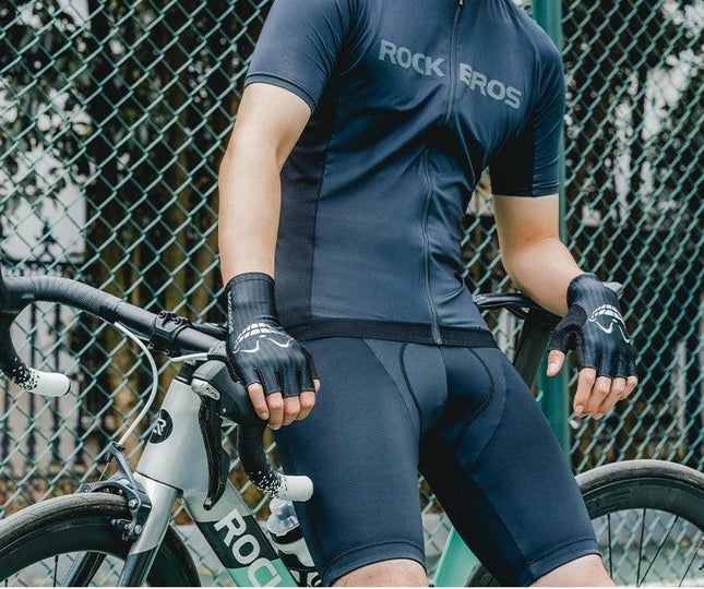 ROCKBROS Cycling Gloves Summer Bicycle Half Finger Gloves Shockproof Anti-Slip Fingerless Gloves Bike Breathable MTB Road Gloves
