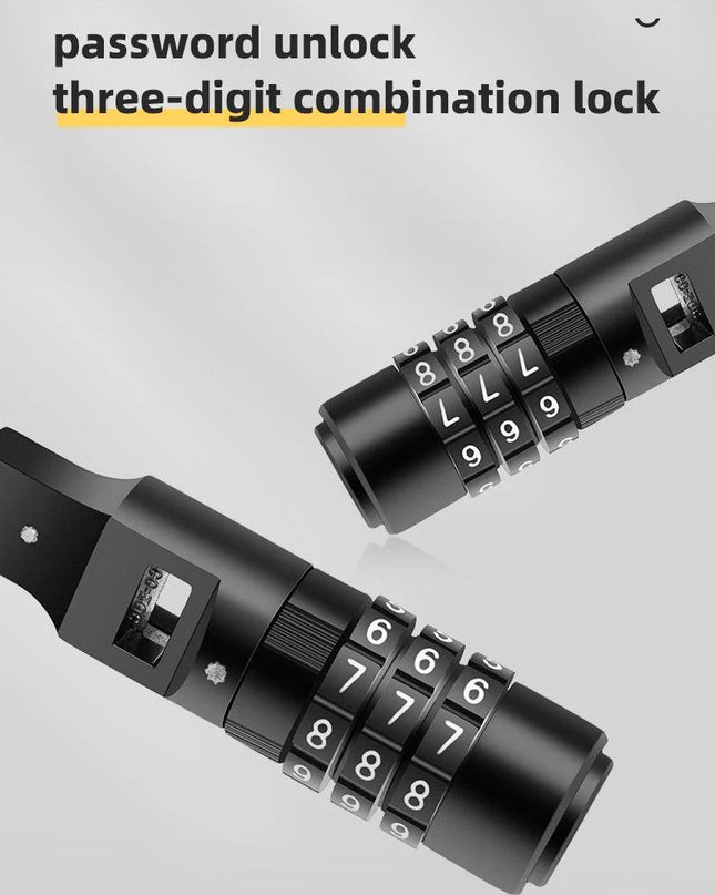 ROCKBROS Bicycle Lock 3 Digit Password Lock Anti-theft Portable Security Steel Chain Cycling Motorcycle Lock Bike Accessories