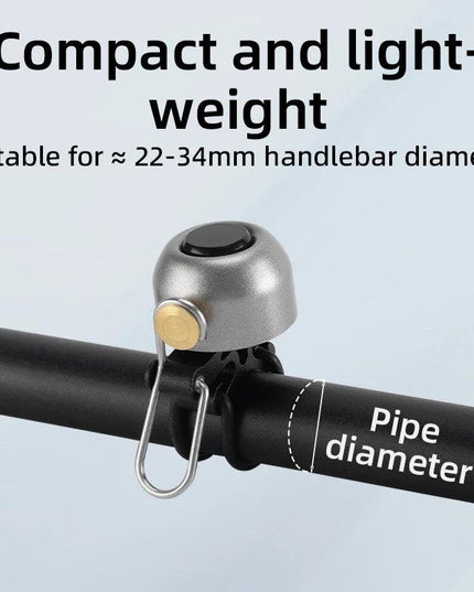 ROCKBROS Bicycle Bell Safety Warning Bike Bell Horn Handlebar Copper Alloy Non-slip Bicycle Alloy Ring Crisp Sound Cycling Alarm