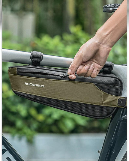 ROCKBROS Bicycle Bag Portable Cycling Top Tube Bag Nylon MTB Road Phone Tool Bag Reflective Ultralight Bicycle Pannier Pocket