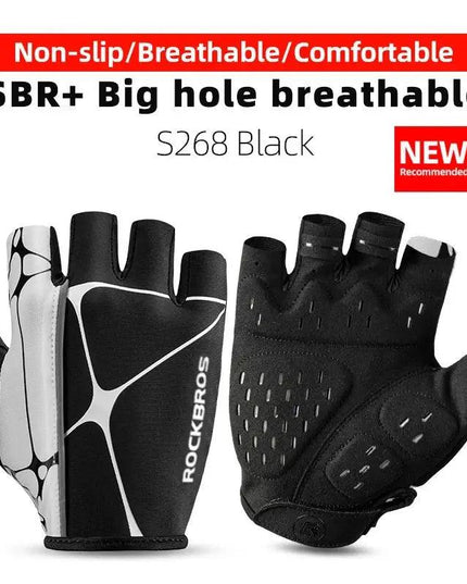 ROCKBROS Cycling Gloves Half Finger Shockproof Wear Resistant Breathable MTB Road Bicycle Gloves Men Women Sports Bike Equipment