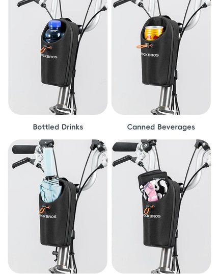 ROCKBROS Bicycle Bag Front Bag Water Bottle Bag 1.5L Folding Bike Mountain Road Bike Riding Bag Adjustable Large-caliber Bag