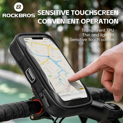 ROCKBROS Phone Bag Stand 270° Rotatable Waterproof Case Handlebar Stand Case Mount Scooter Bicycle Phone Bag Cycling Accessory