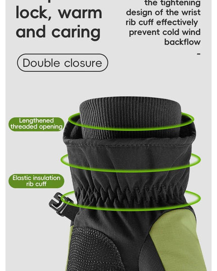 ROCKBROS Winter Ski Gloves Waterproof Snow Keep Warm Windproof Gloves Snowboard Gloves Touch Screen Fleece Motor Riding Gloves