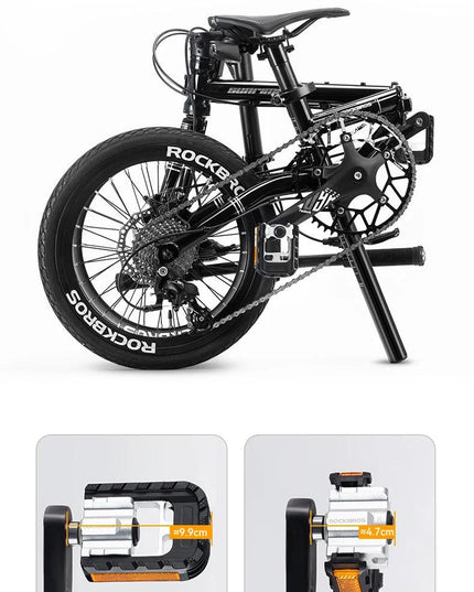 ROCKBROS Bicycle Pedals Foldable MTB Pedal Aluminum Anti-slip Foldable Pedals Cycling Self-lubricating Bearings Reflective Pedal