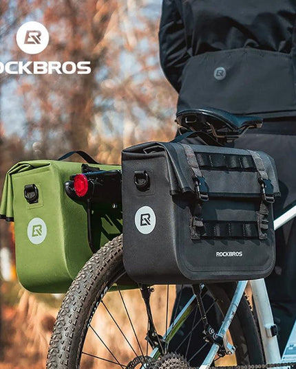 ROCKBROS 15L Multifunctional Saddle Bag Waterproof Cycling MTB Bike Rack Bag Travel Bag 3D support Big Capacity Bicycle Rear Bag
