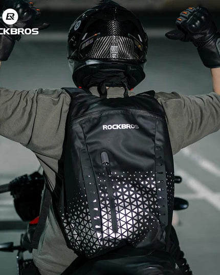ROCKBROS Backpack High-Capacity Full Helmet Bag  Travel Luggage Bag 14.5L Breathable Reflective Motorcycle Rider Bags Accessory