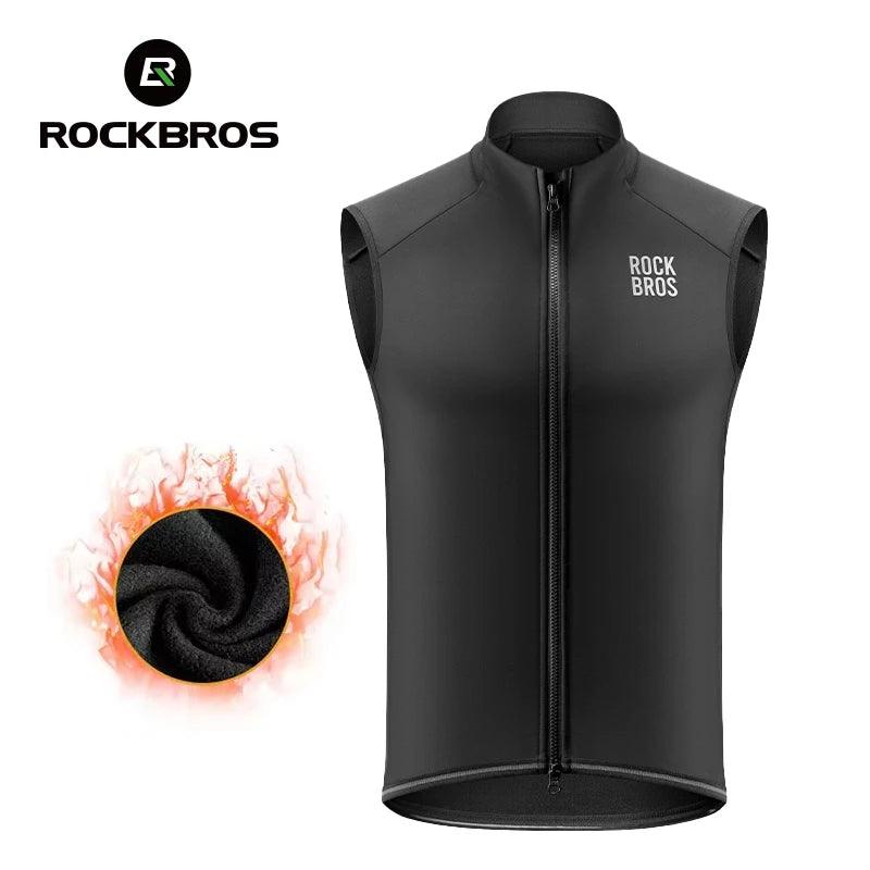 ROCKBROS Winter Cycling Vest Lightweight Windproof Fleece Warm Vest for Men Women Outdoor Sports Thermal Clothing Runring ﻿