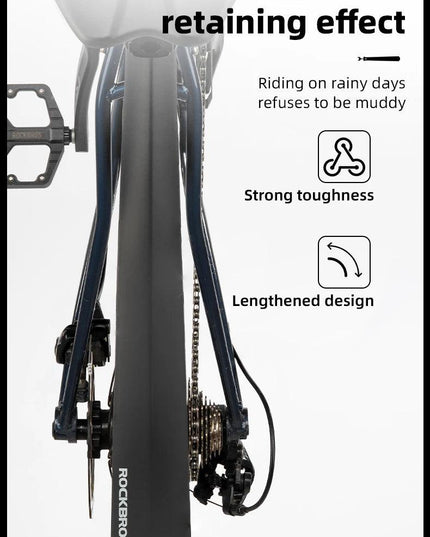 ROCKBROS Bicycle Mudguard With Taillight Quick Release Road Bike Mudguard PP Aluminum Alloy  Support Fender Adjustable Parts
