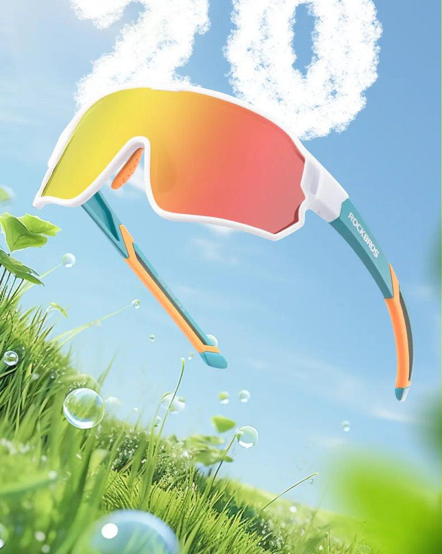 ROCKBROS Child Photochromic Polarized Sunglasses Bicycle Eyewear UV400 Kids Bike Goggles Protection Classic Windproof Glasses