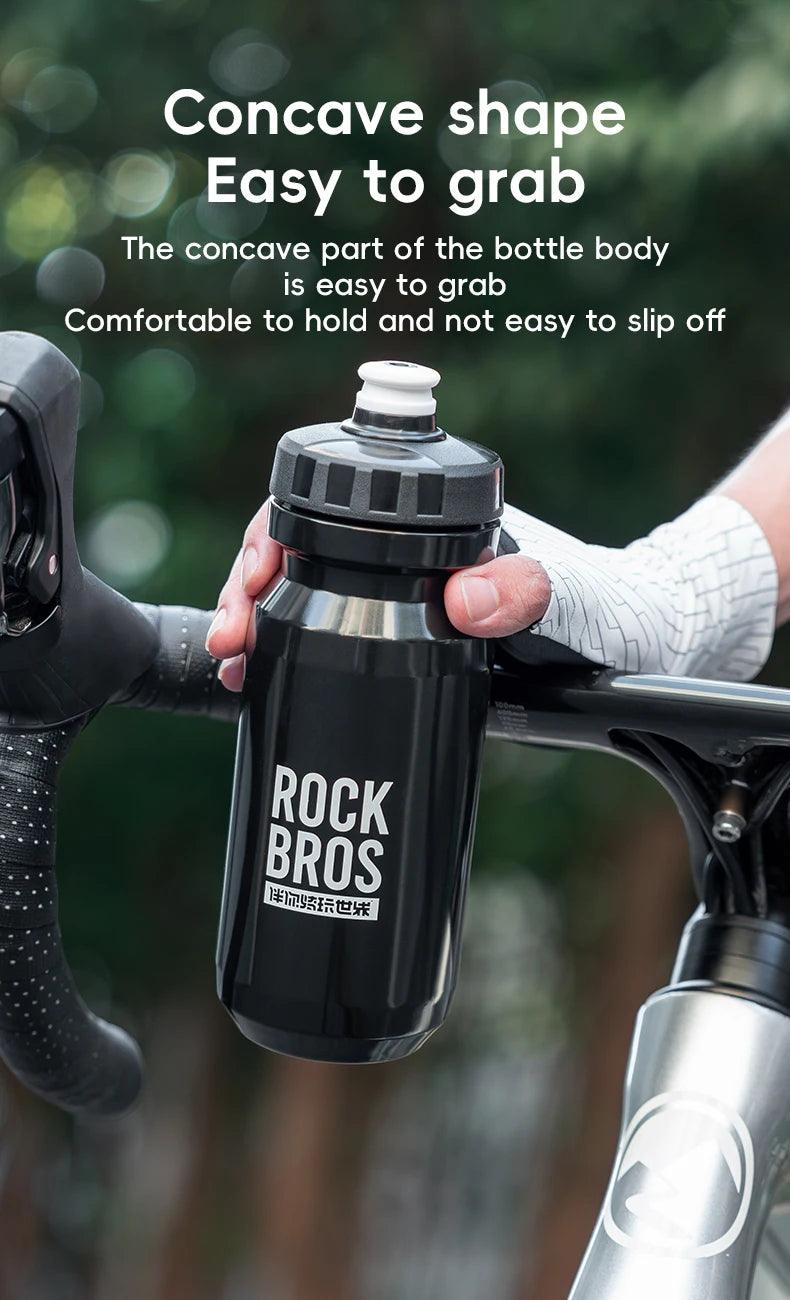 ROCKBROS Bicycle Water Bottle With Dust Cover 600ml PP5 MTB Road Bike Leak-proof Bottle Outdoor Travel Portable Sports Cup