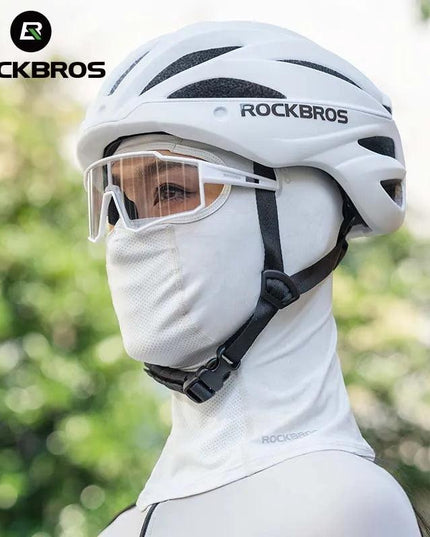 ROCKBROS Summer Breathable Cycling Cap Cooling Sun UV Protection Mask Balaclava Hat Bicycle Scarf Motorcycle Full Face Mask