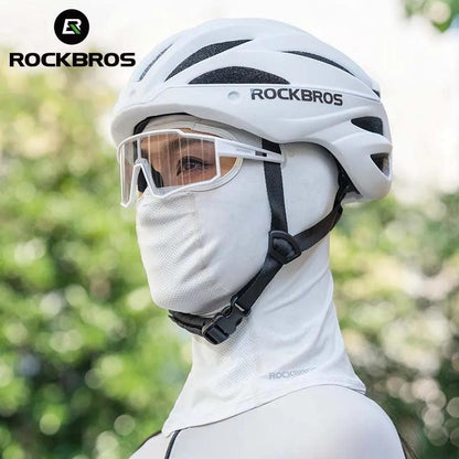 ROCKBROS Summer Breathable Cycling Cap Cooling Sun UV Protection Mask Balaclava Hat Bicycle Scarf Motorcycle Full Face Mask