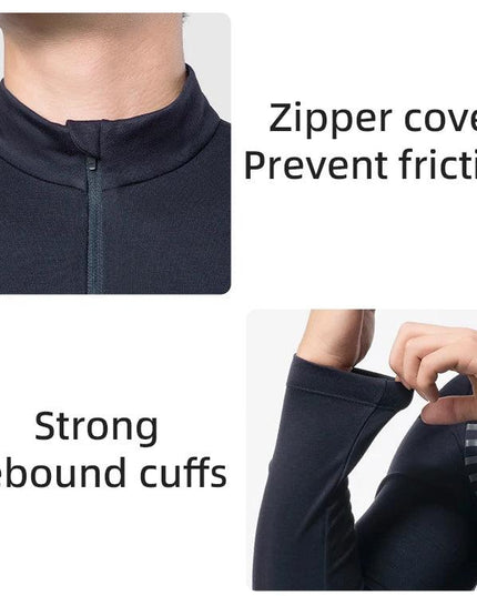 ROCKBROS Winter Cycling Jacket Warm Long Sleeves Top Riding Clothing Tight Reflective Logo Men's Cycling Jersey Profession Cloth