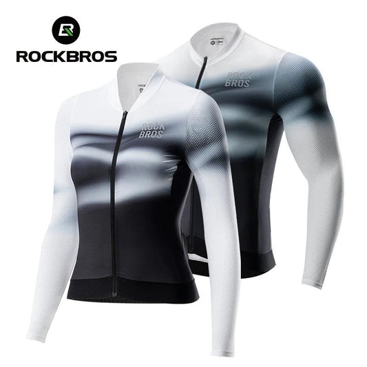 ROCKBROS Cycling Jersey Breathable Men Women Quick Dry Long-sleeved Shirt Windproof Spring/Summer Riding Clothing with YKK zippe