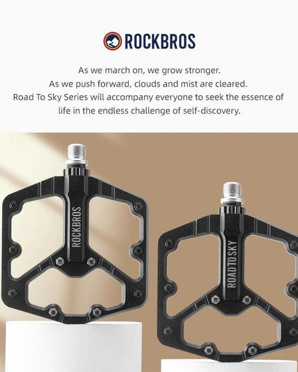 ROCKBROS ROAD TO SKY Cycling Pedals CNC Aluminum Alloy 3 Bearings Structure MTB Bike Pedals High Quality Bike Pedals Accessories