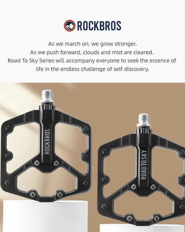 ROCKBROS ROAD TO SKY Cycling Pedals CNC Aluminum Alloy 3 Bearings Structure MTB Bike Pedals High Quality Bike Pedals Accessories