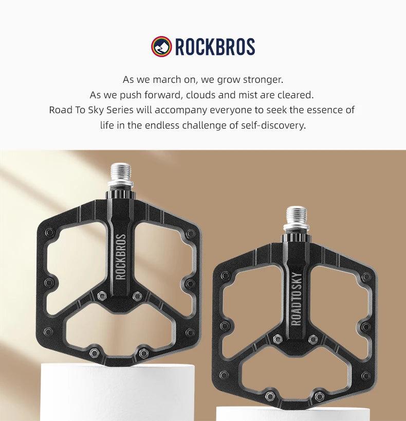 ROCKBROS ROAD TO SKY Cycling Pedals CNC Aluminum Alloy 3 Bearings Structure MTB Bike Pedals High Quality Bike Pedals Accessories