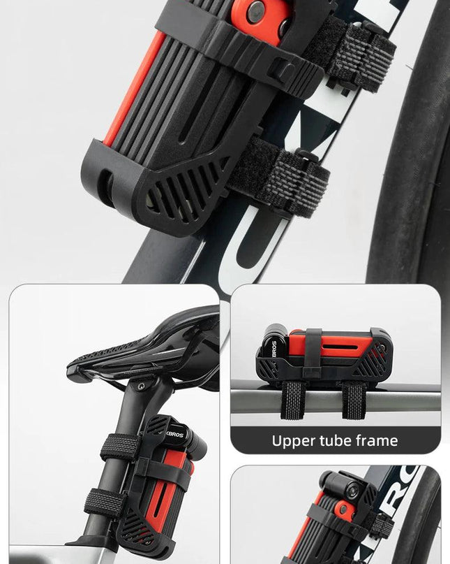 ROCKBROS Bike Foldable Lock Anti-theft Security Chain Cable Padlock 120CM Lengthened Chain Lock MTB Road Portable Cycling Lock