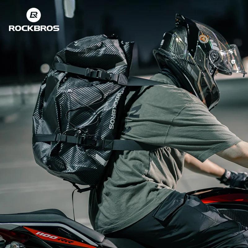 ROCKBROS Waterproof Motorcycle Pannier PVC 20L-60L Tail Bag Travel  Rear Seat Luggage Bag Multiple Carry Motorcycle AccessorIes