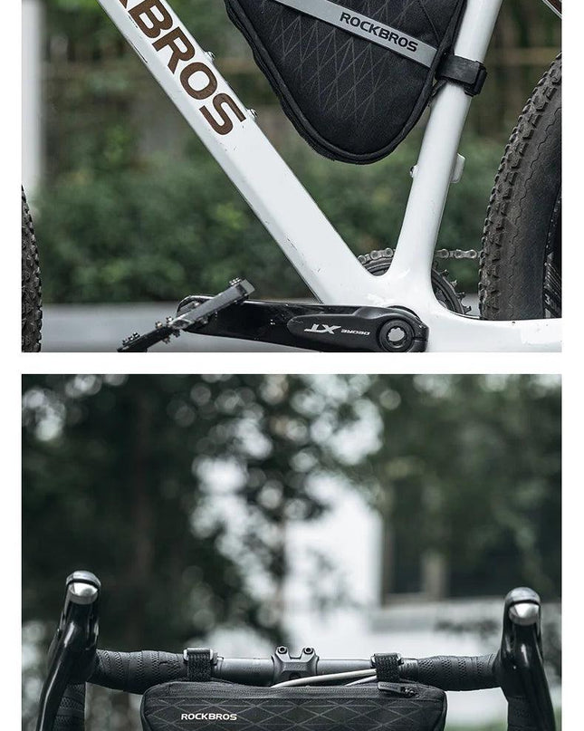 ROCKBROS Combination Bike Bag Triangle Bag Front Tube Bag Large Capacity MTB Road Frame Bag Reflective Bicycle Accessories