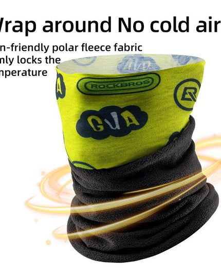 ROCKBROS Winter Warm Fleece Balaclava Cycling Headgear Bib Snowboard Hiking Neck Scarf Outdoor Windproof Thickened Mask Bib