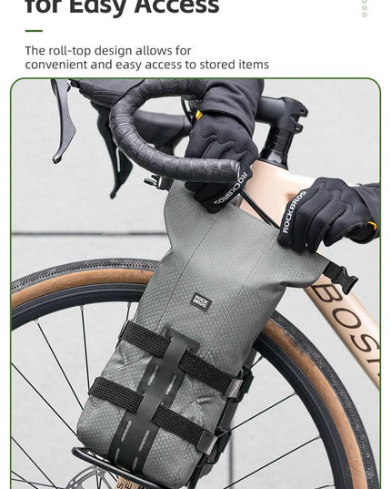 ROCKBROS Cycling Bag 2.7L Capacity Bicycle Front Fork Shelf Bag TPU Material Portable Pannier Bag Luggage Carrier Accessories