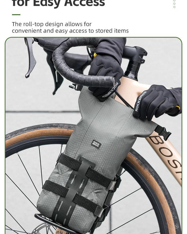 ROCKBROS Cycling Bag 2.7L Capacity Bicycle Front Fork Shelf Bag TPU Material Portable Pannier Bag Luggage Carrier Accessories