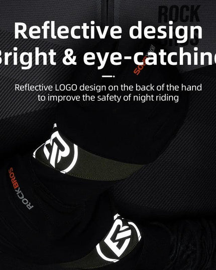 ROCKBROS Long Finger Cycling Gloves Spring Autumn Gloves Non-slip Shock-absorbing Touch Screen Reflective MTB Road Bike Glove