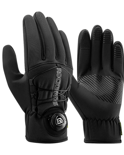 ROCKBROS Warm Bicycle Gloves Outdoor Touch Screen Winter Gloves Windproof Motorcycle Scooter Ski Anti-slip Thermal Bike Glove