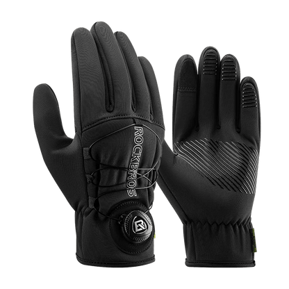 ROCKBROS Warm Bicycle Gloves Outdoor Touch Screen Winter Gloves Windproof Motorcycle Scooter Ski Anti-slip Thermal Bike Glove