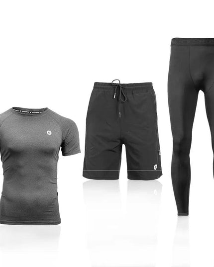 ROCKBROS Men's Tracksuit Gym Fitness Running 5 Pcs/Set Quick Dry Sweat-absorb Compression Sport Suit Clothes Jogging Sport Wear