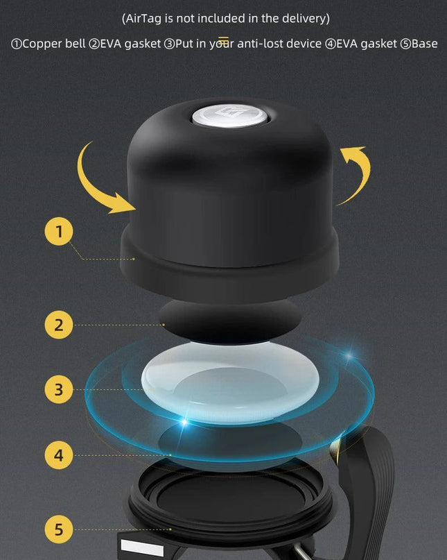 ROCKBROS Bicycle Bell Classical Stainless Bike Bell Loud Horn Cycling Handlebar Bell Portable Alarm Safety Bicycle Accessories