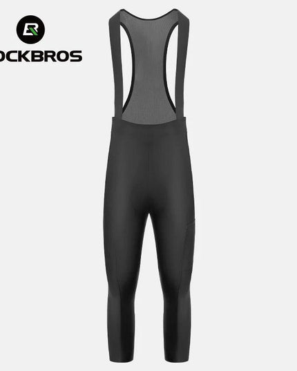 ROCKBROS Winter Cycling Bib Pants Breathable Long Pants Road Bike Pants Bib Tights 3D Cushion Padded Fleece Thermal Bicycle Pant