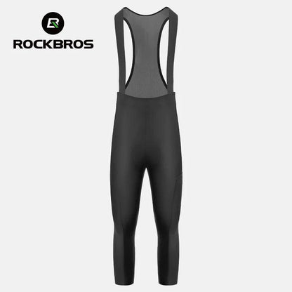 ROCKBROS Winter Cycling Bib Pants Breathable Long Pants Road Bike Pants Bib Tights 3D Cushion Padded Fleece Thermal Bicycle Pant