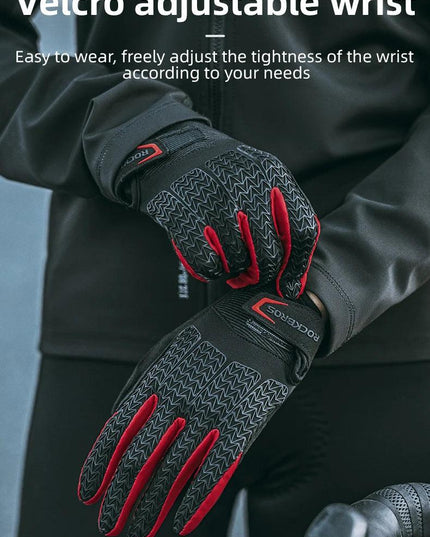ROCKBROS Windproof Cycling Gloves Touch Screen Riding MTB Bike Bicycle Gloves Thermal Warm Motorcycle Winter Autumn Bike Gloves