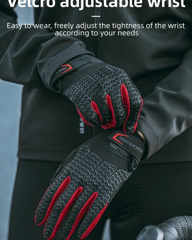 ROCKBROS Windproof Cycling Gloves Touch Screen Riding MTB Bike Bicycle Gloves Thermal Warm Motorcycle Winter Autumn Bike Gloves