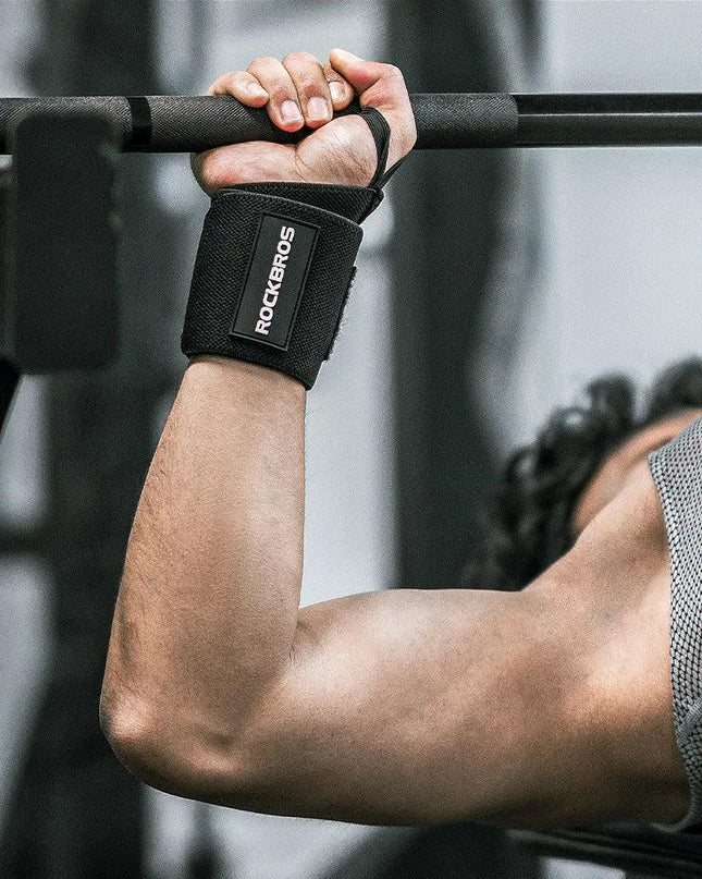 ROCKBROS Fitness Wrist Wraps Gym Adjustable Wrist Bandages Protector Wrist Support Sports Fitness Wrist Protection Sleeve A Pair