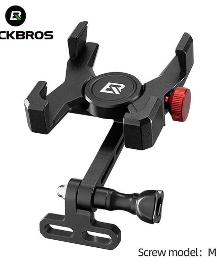 ROCKBROS Bike Phone Holder Aluminum Alloy Material Bracket Anti-slip Cushioning Pads 4.7-7.09 inch Mobile Phone Stand Shockproof