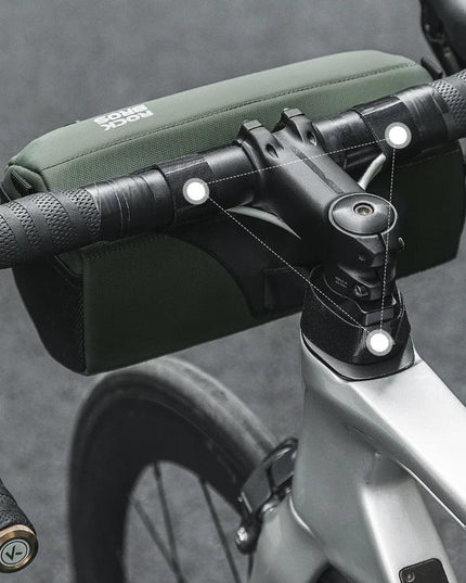 ROCKBROS Bicycle Front Tube Bag 2.2L Capacity Handlebar Bag Waterproof Multifunction Portable Shoulder Bag Tube Bag Elastic Band