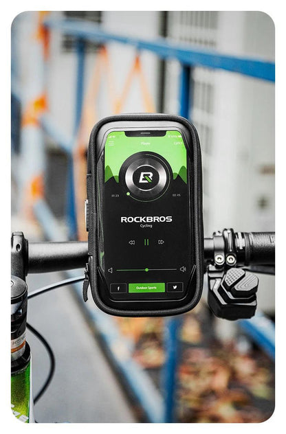 ROCKBROS Phone Bag Stand 270° Rotatable Waterproof Case Handlebar Stand Case Mount Scooter Bicycle Phone Bag Cycling Accessory