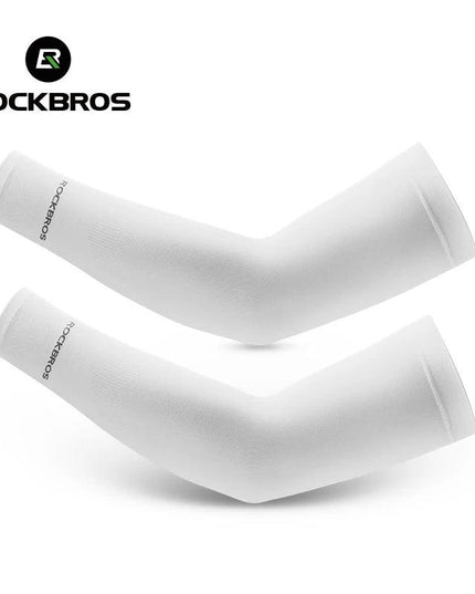 ROCKBROS Ice Fabric Running Arm Warmers UV Protect Arm Sleeves Basketball Camping Riding Outdoors Sports Wear Protective Gear