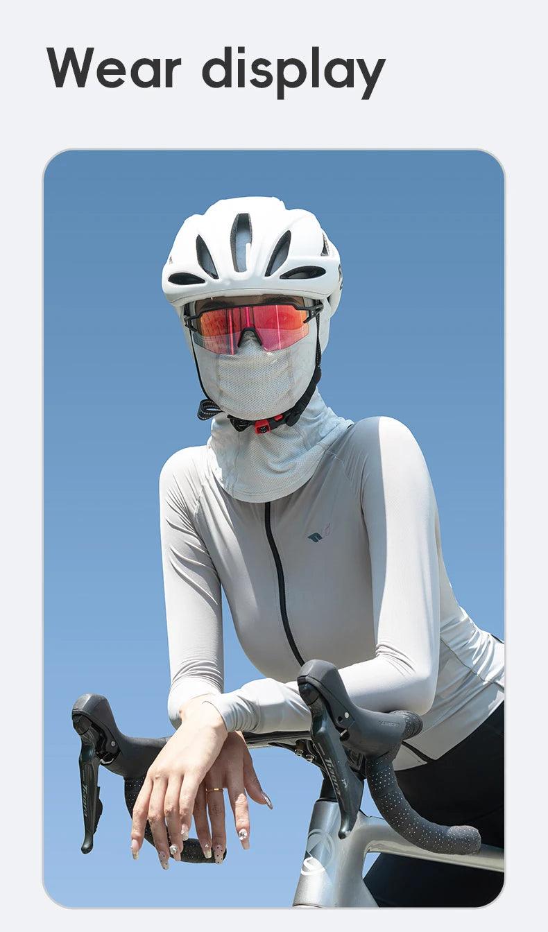 ROCKBROS Summer Breathable Cycling Cap Cooling Sun UV Protection Mask Balaclava Hat Bicycle Scarf Motorcycle Full Face Mask