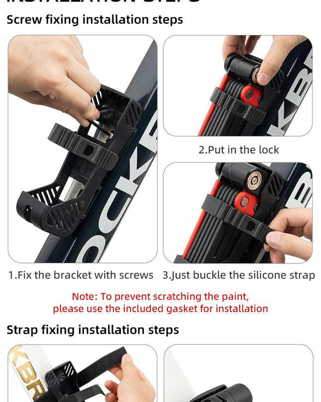 ROCKBROS Bike Foldable Lock Anti-theft Security Chain Cable Padlock 120CM Lengthened Chain Lock MTB Road Portable Cycling Lock