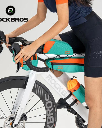 ROCKBROS Bicycle Bag Set Waterproof Combo Bag Front Bag Triangle Tube Bag Polyester Portable Bottle Bag Long-Distance Travel Bag
