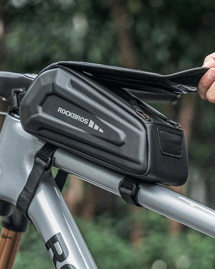 ROCKBROS Bike Bag 1.7L Phone Bag Waterproof Front Frame Cycling Bag Touch Screen Case Holder Hard Shell Bike Bag Mtb Accessories